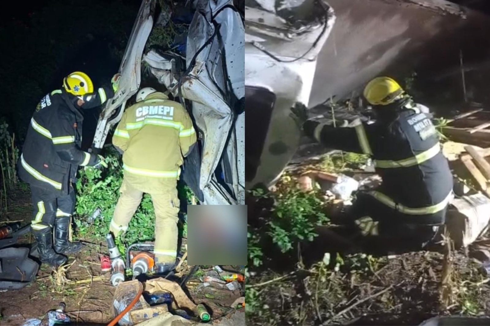 Caminhoneiro de 50 anos morre e fica preso às ferragens após caminhão-baú capotar em ladeira no PI