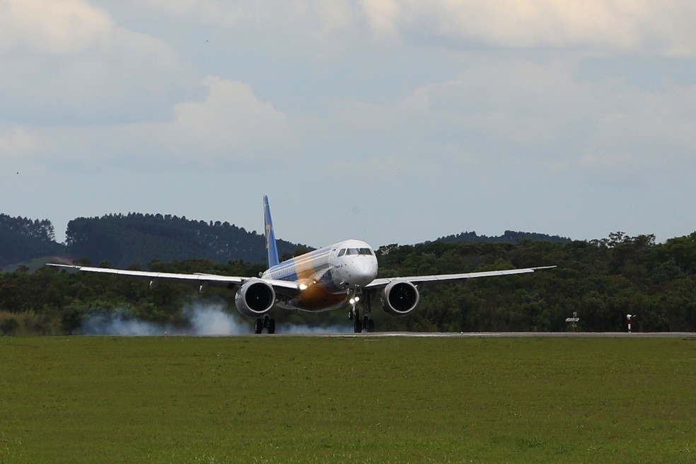 Jato E195-E2, da Embraer — Foto: Embraer/Divulgação