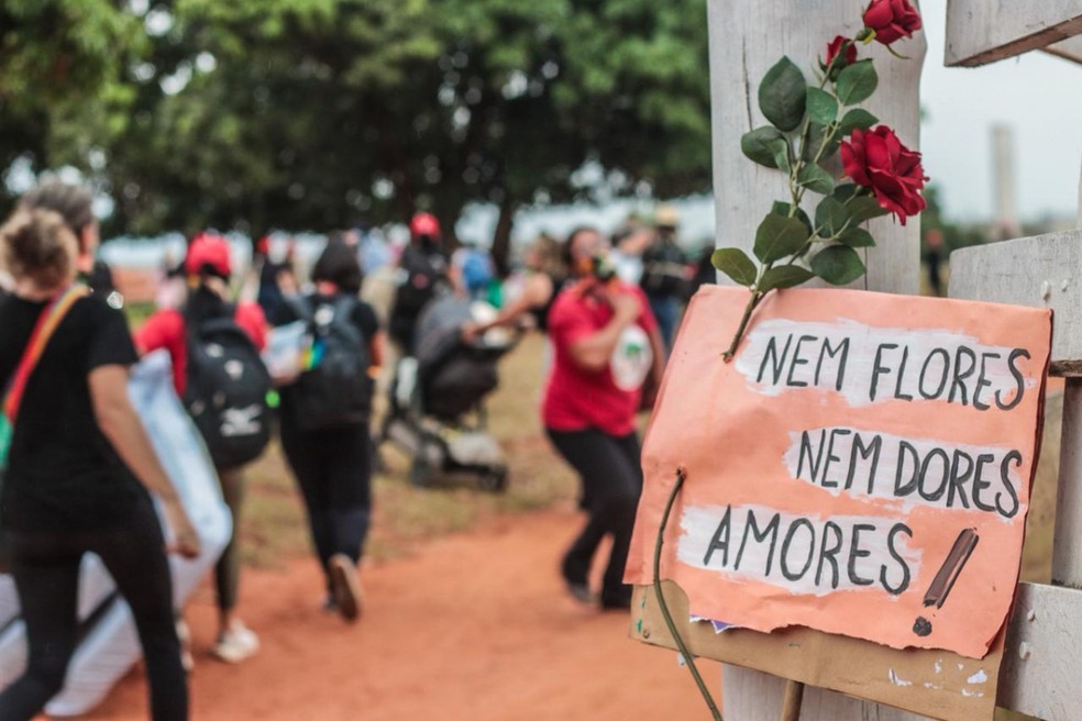 Mulheres ligadas ao MST ocuparam fazenda em Presidente Epitácio (SP), no Pontal do Paranapanema — Foto: Divulgação/MST São Paulo