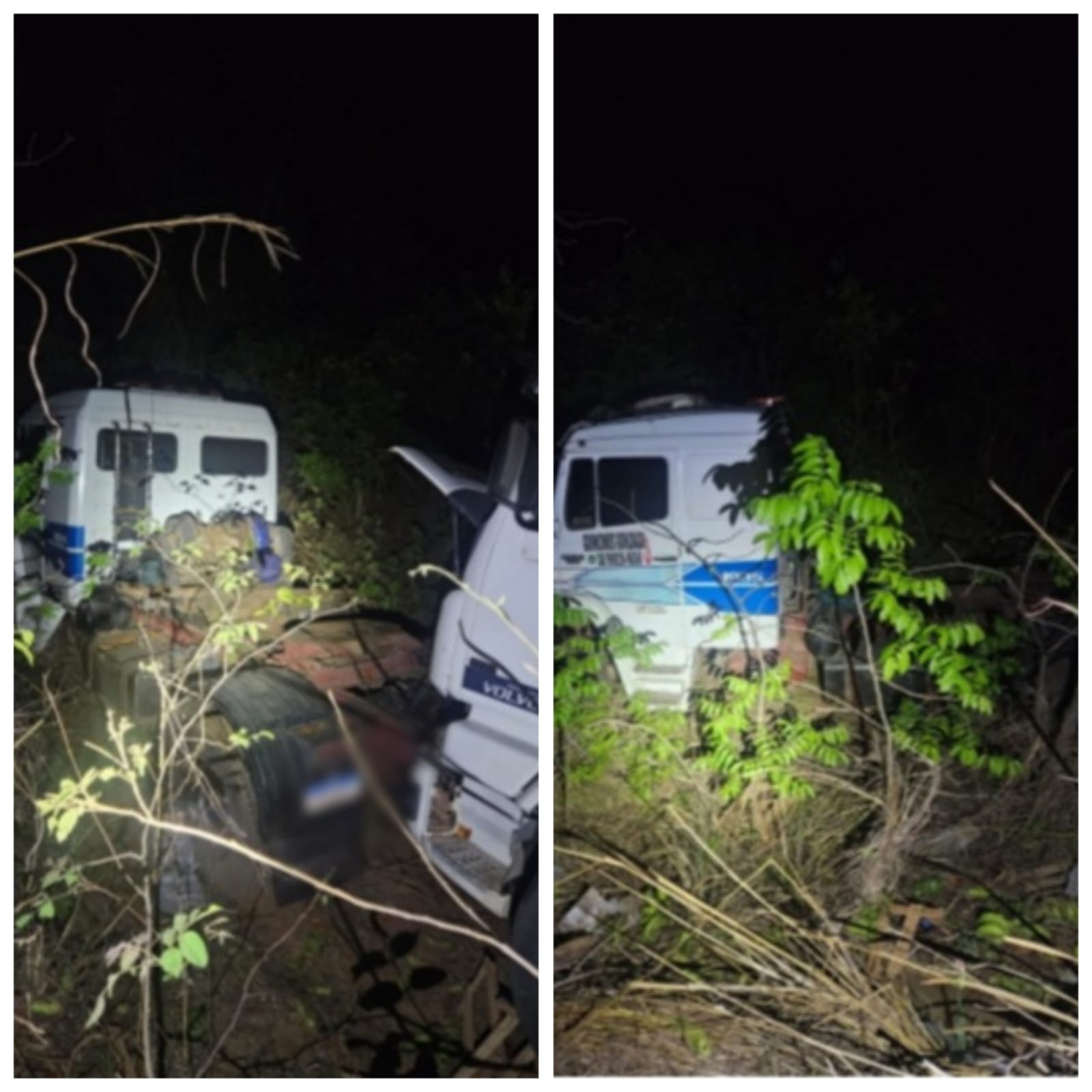 Acidente entre quatro caminhões e uma carreta deixa dois motoristas feridos na BR-135