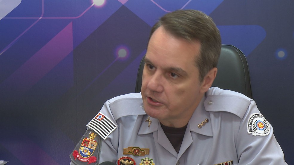 O coronel Emerson Massera, chefe do Centro de Comunicação Social da Polícia Militar de São Paulo. — Foto: Reprodução/TV Globo