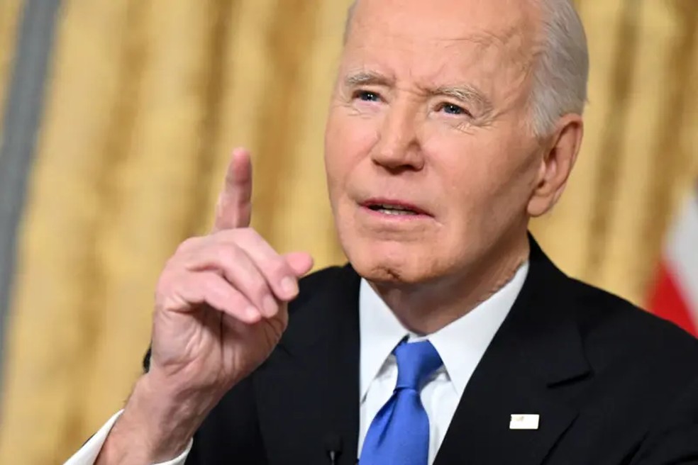 Em sua mensagem de despedida da Casa Branca, Joe Biden alertou contra a oligarquia sendo formada nos Estados Unidos que, a seu ver, é uma ameaça à democracia. — Foto: Getty Images via BBC
