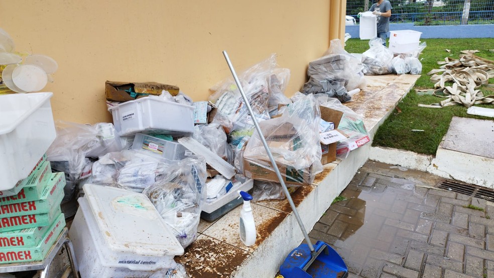 Hospital GPACI, em Sorocaba (SP), ficou alagado — Foto: Arquivo Pessoal