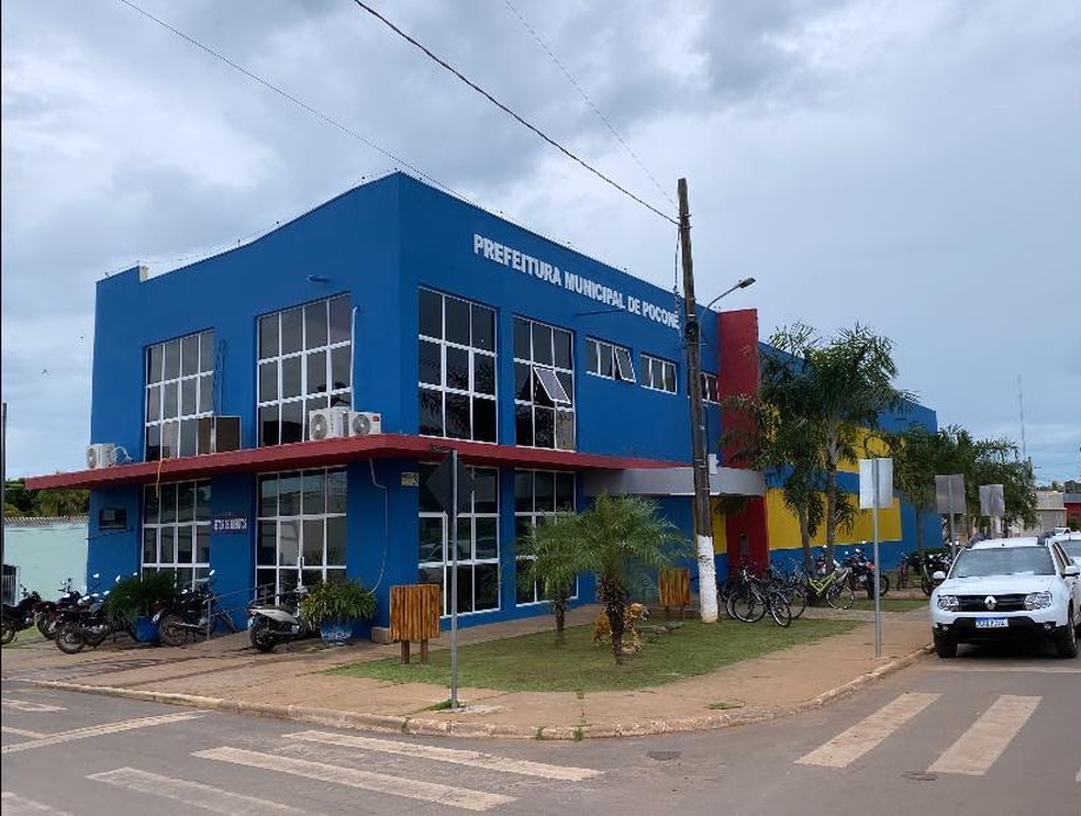 Prédio da prefeitura de Poconé — Foto: Reprodução