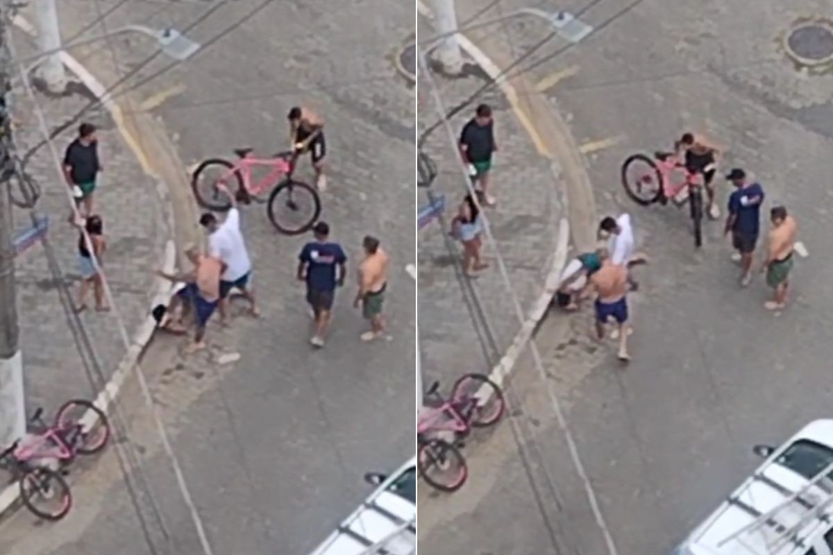 Vídeo mostra jovem sendo brutalmente espancado em rua no litoral de SP