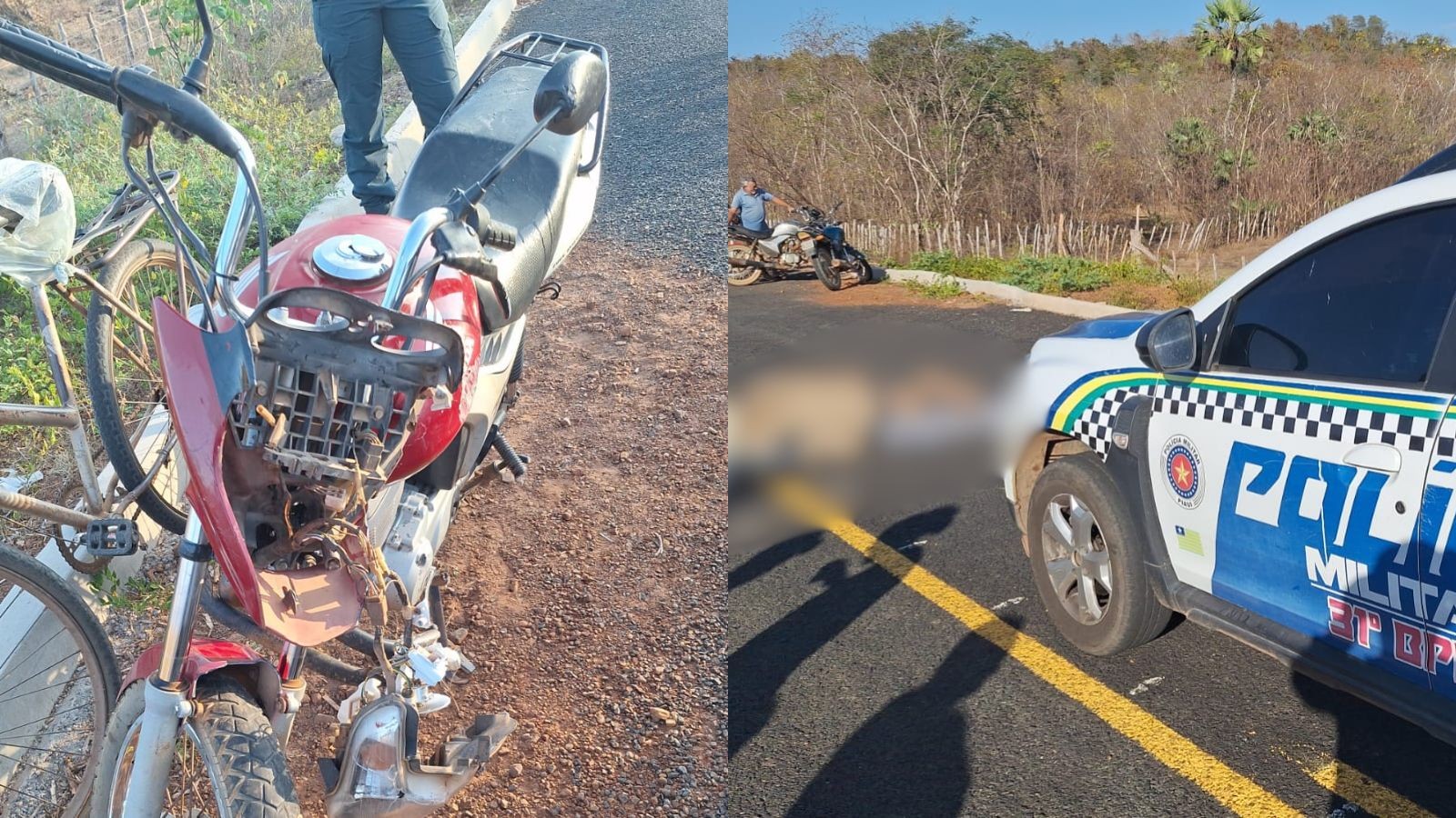 Mulher de 53 anos morre após colisão entre duas motos enquanto voltava de festa no PI