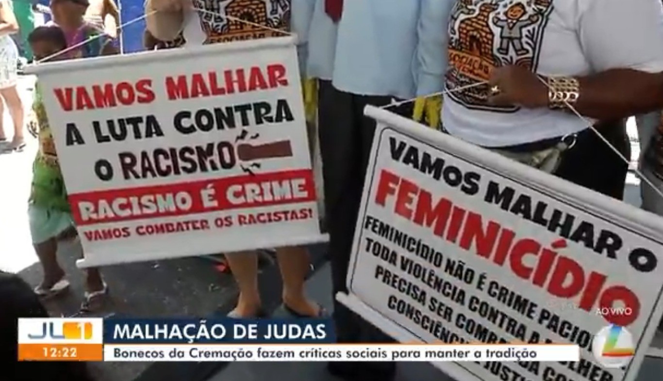 Tradição 'Malhação de Judas' destaca combate ao feminicídio e racismo em Belém 