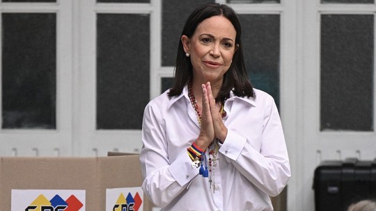 Corina foi indicada ao Nobel por Marco Rubio, secretário de Trump - Foto: (Federico Parra/ AFP)