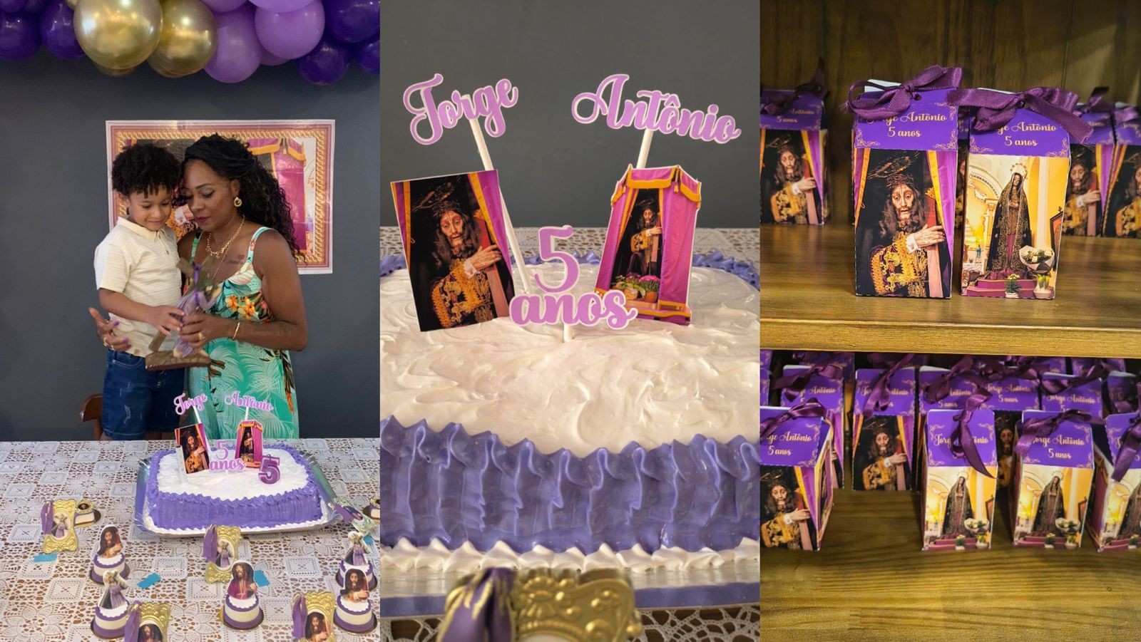 Senhor dos Passos: menino escolhe tema de Jesus no caminho da cruz para festa de aniversário de 5 anos 