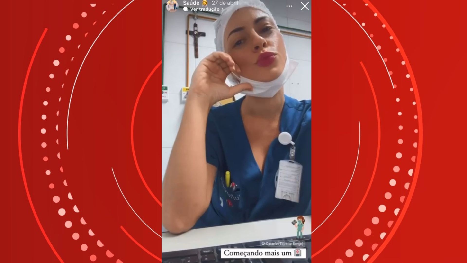 Falsa enfermeira é flagrada de jaleco durante plantão atendendo paciente em hospital público no ES