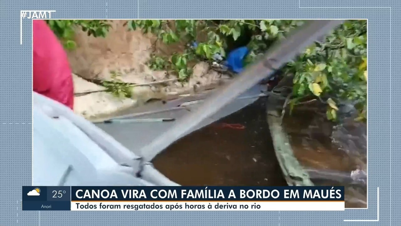 Canoa naufraga e família consegue sobreviver após nadar para margem de rio no interior do AM