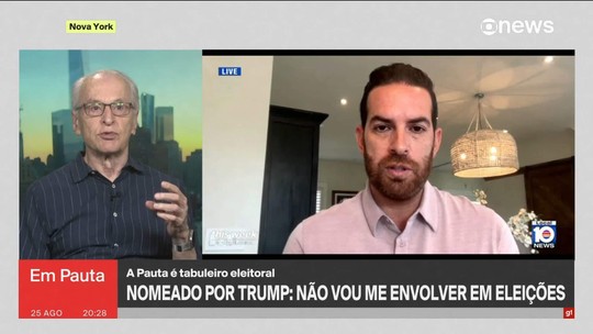 Indicado para Trump para ser embaixador dos EUA no Brasil diz que não vai se envolver em eleições - Programa: GloboNews em Pauta 