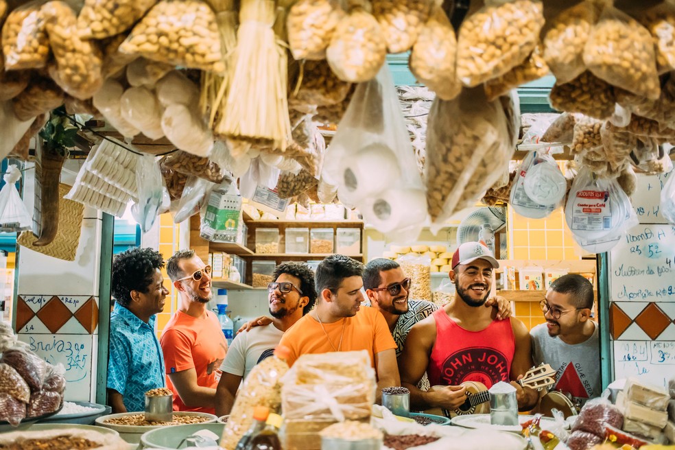  Grupo 7 na Roda se apresenta no Outro Calaf, em Brasília.  — Foto: Thaís Mallon