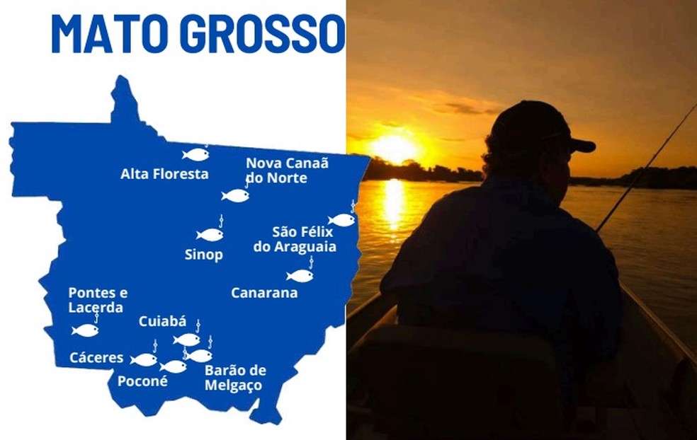 Cidades que são destaques na pesca esportiva de Mato Grosso — Foto: Arquivo  Seadtur Mato Grosso