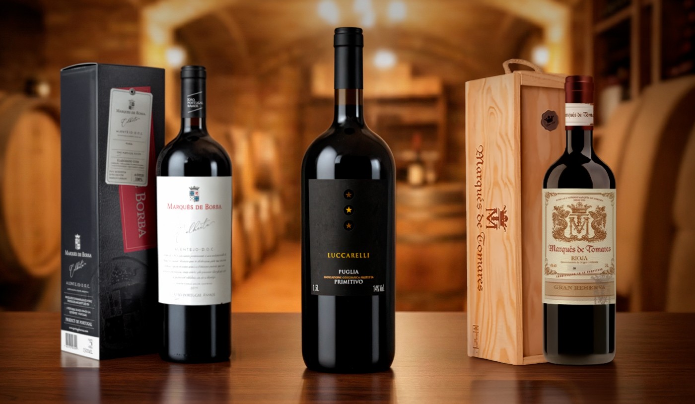 Vinhos em versão magnum (1,5l) para presentear no Natal