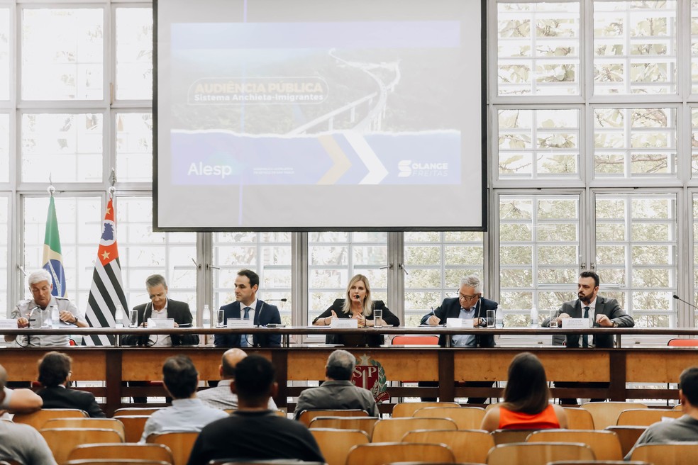 Audiência pública na Alesp discute urgência da ampliação do Sistema Anchieta-Imigrantes — Foto: Larissa Navarro/Divulgação/Alesp