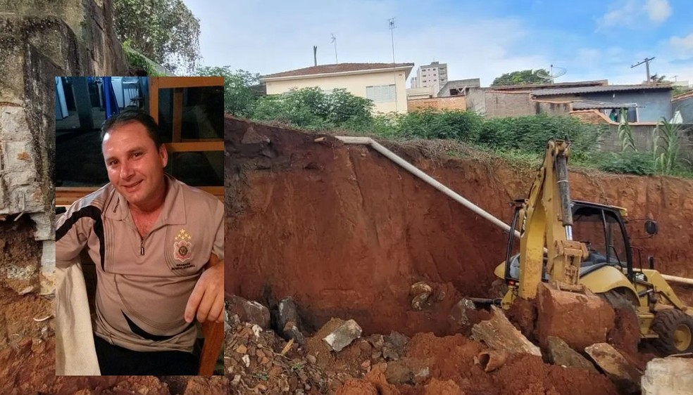 Funcionário público morre soterrado após queda de muro em obra de creche da prefeitura em Muzambinho, MG — Foto: Bombeiros / arquivo pessoal 