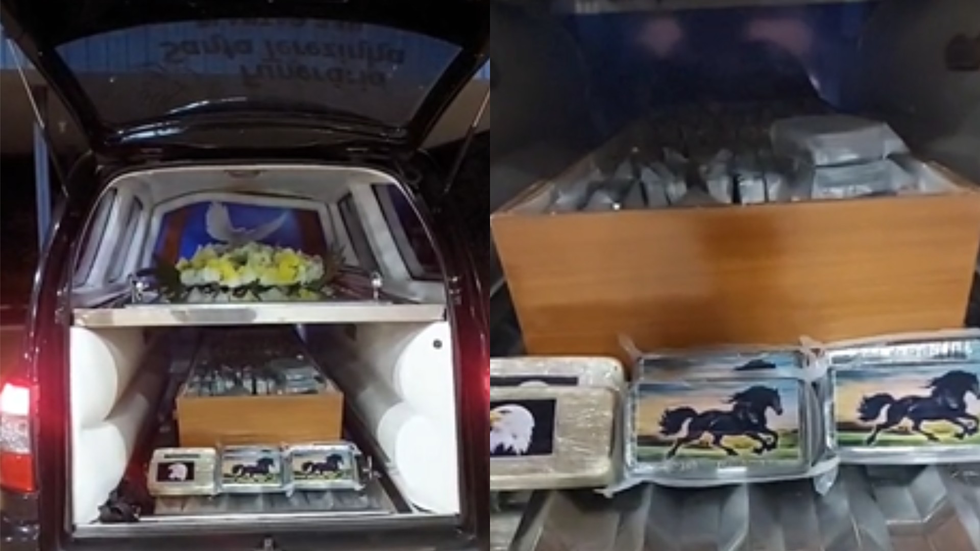 Motorista de carro funerário é preso com cocaína escondida em caixão em MS; veja vídeo