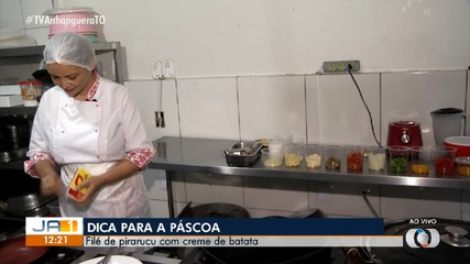Chef ensina receita de filé de pirarucu com creme de batata para o domingo de Páscoa