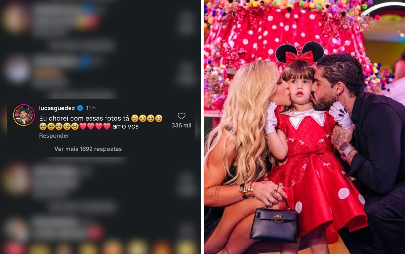 ‘Chorei com essas fotos': amigo comenta post de Virginia com Zé Felipe no aniversário da filha do casal, e internautas falam sobre reconciliação 