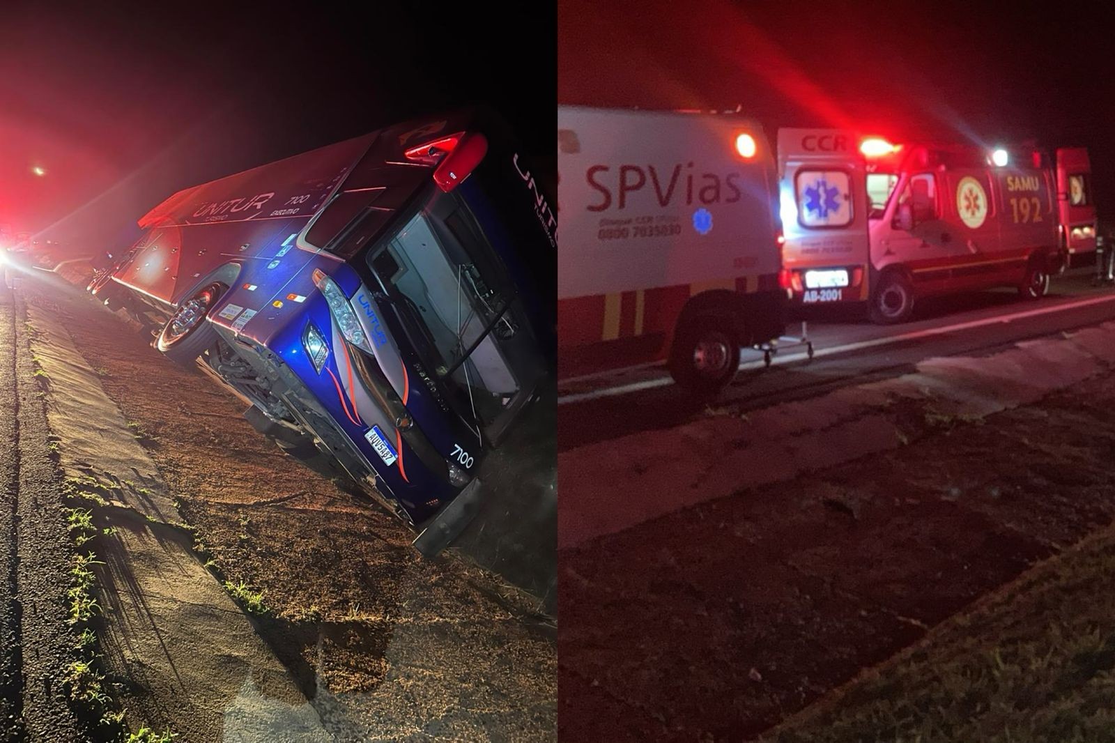 Ônibus com romeiros tomba e deixa feridos em rodovia de Santa Cruz do Rio Pardo