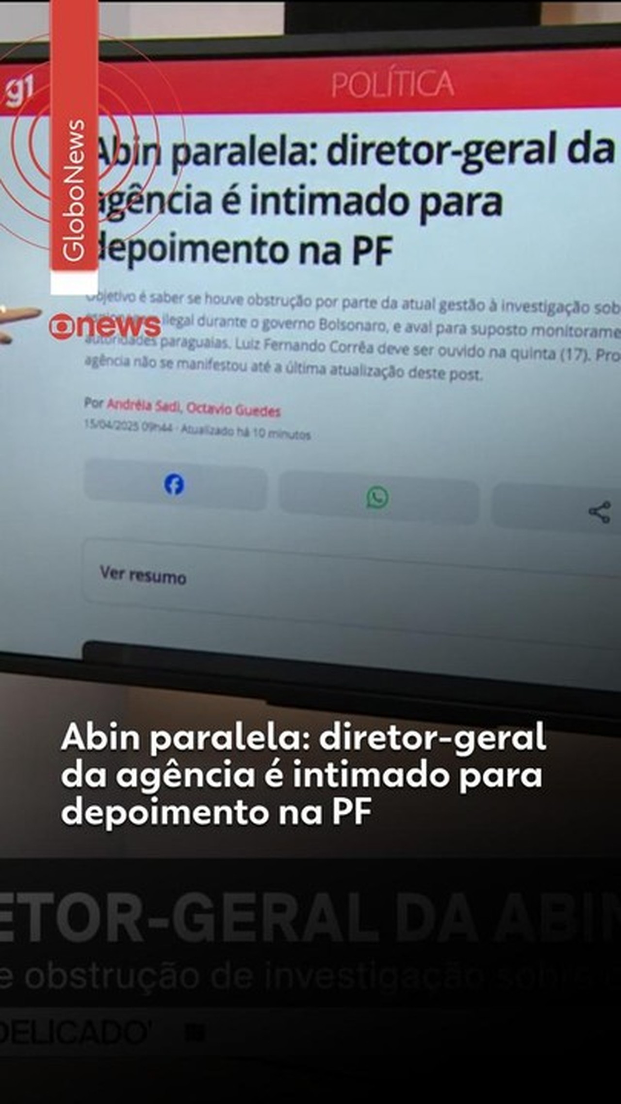 Servidores da Abin planejam pedido público de exoneração do diretor-geral da agência | Blog do Octavio Guedes
