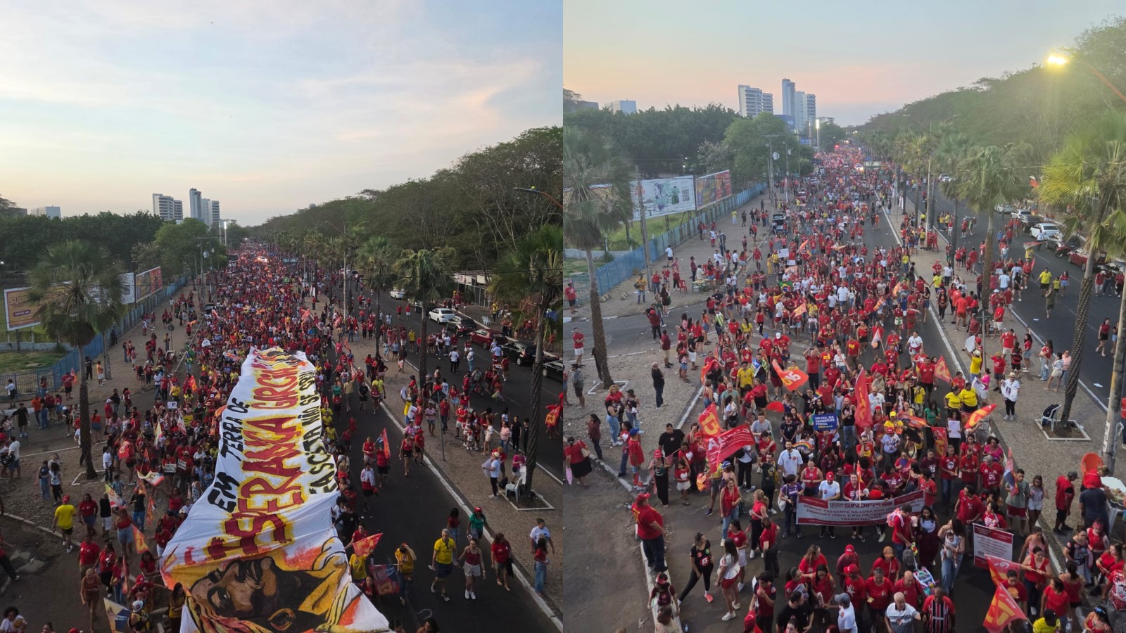 Apoiadores fazem caminhada a favor da reeleição de Lula em Teresina