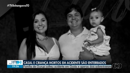 Pai, mãe e bebê que morreram em acidente são sepultados em Gurupi