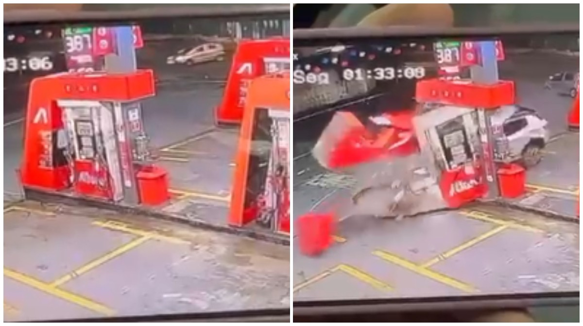 Três pessoas ficam feridas após carro invadir posto e destruir bomba de combustível na Zona Leste de SP