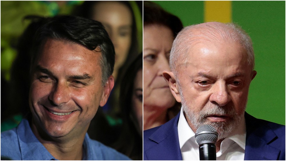 Flávio Bolsonaro e Lula — Foto: Evaristo Sá/AFP e Amanda Perobelli/Reuters