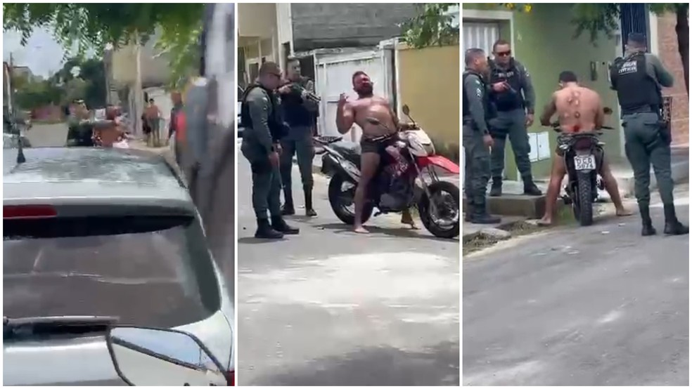 Carlos Mendonça levou vários tiros de borracha durante intervenção policial para contê-lo — Foto: Reprodução