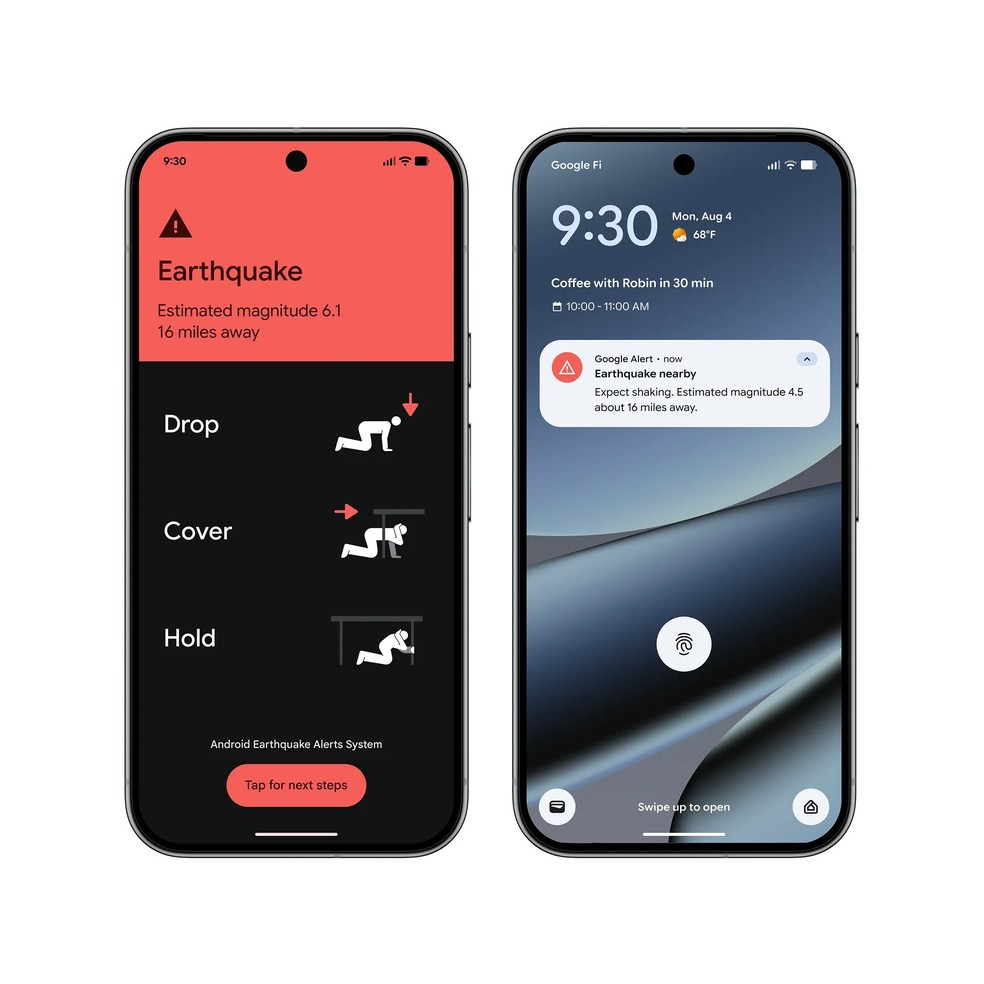 Android envia alertas de ação e de atenção por meio de sistema de detecção de terremotos — Foto: Divulgação/Google
