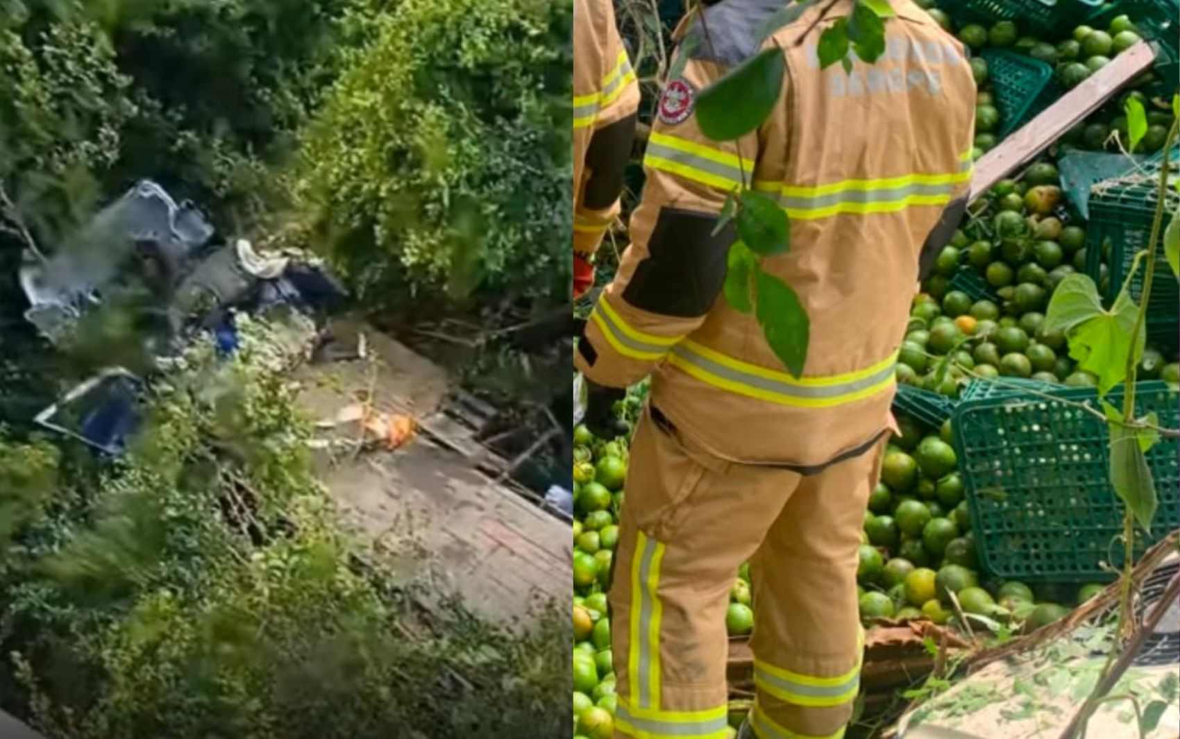 Caminhoneiro fica ferido após cair de ponte em rodovia entre Simão Dias e Pinhão