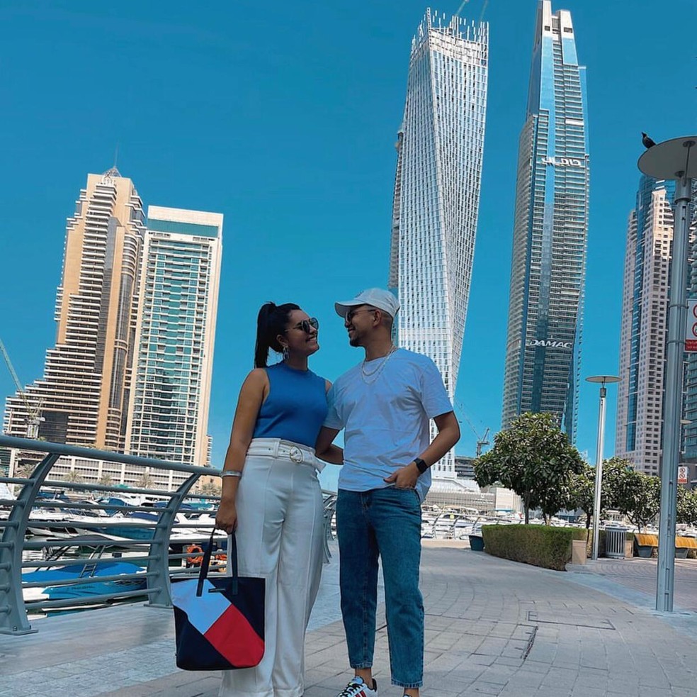 Pedro Henrique durante viagem com esposa em Dubai — Foto: Reprodução/Redes Sociais