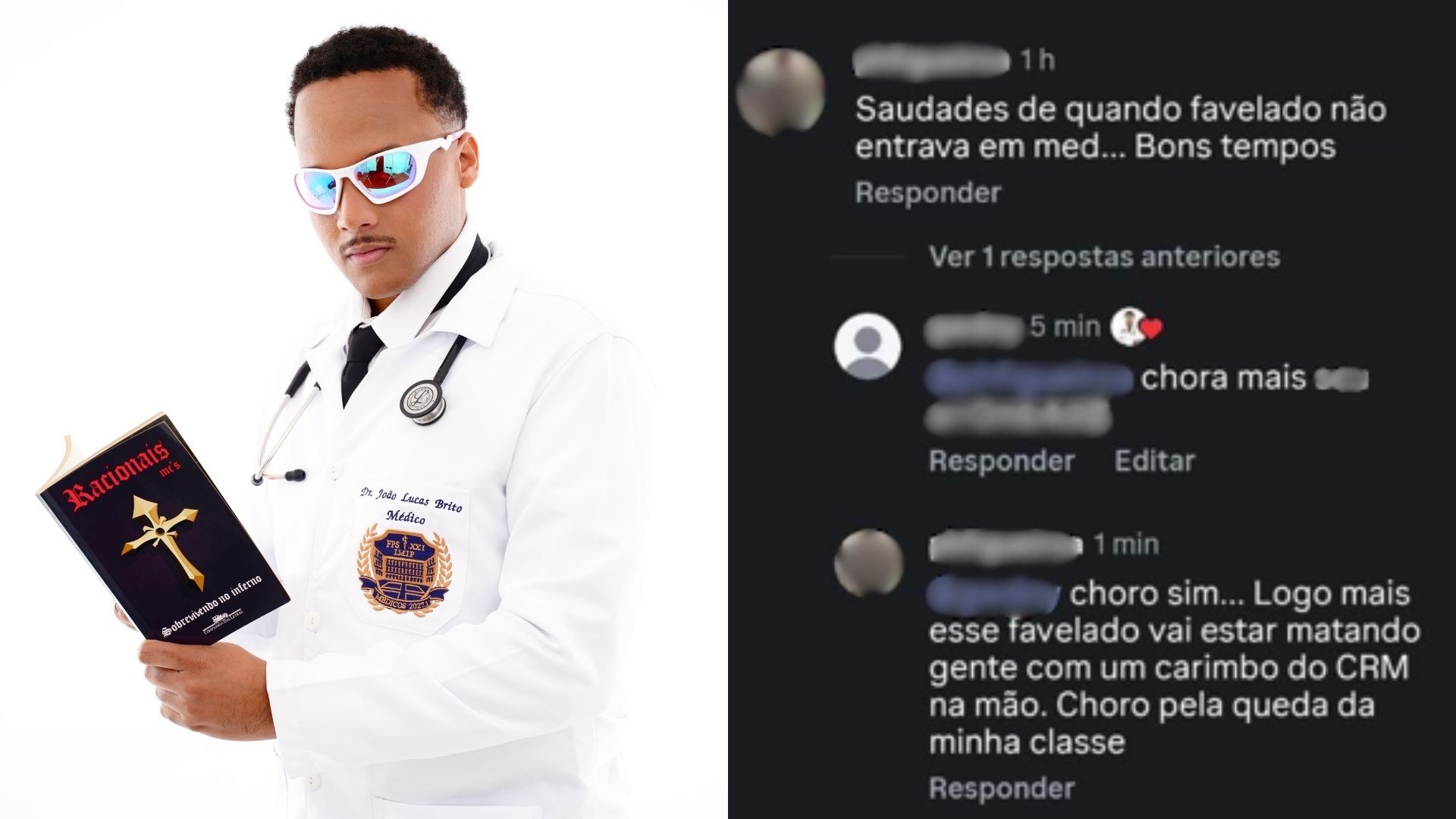 Universitário denuncia racismo após médico comentar: 'Saudade de quando favelado não entrava em medicina'