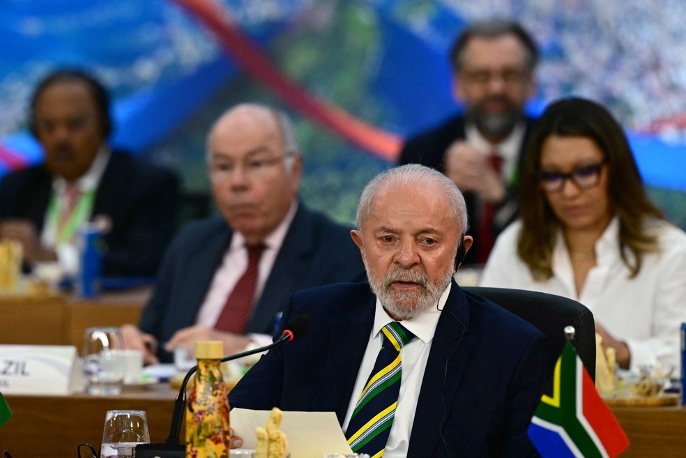 Lula durante discurso de abertura do G20 — Foto: Pablo Porciuncula / AFP