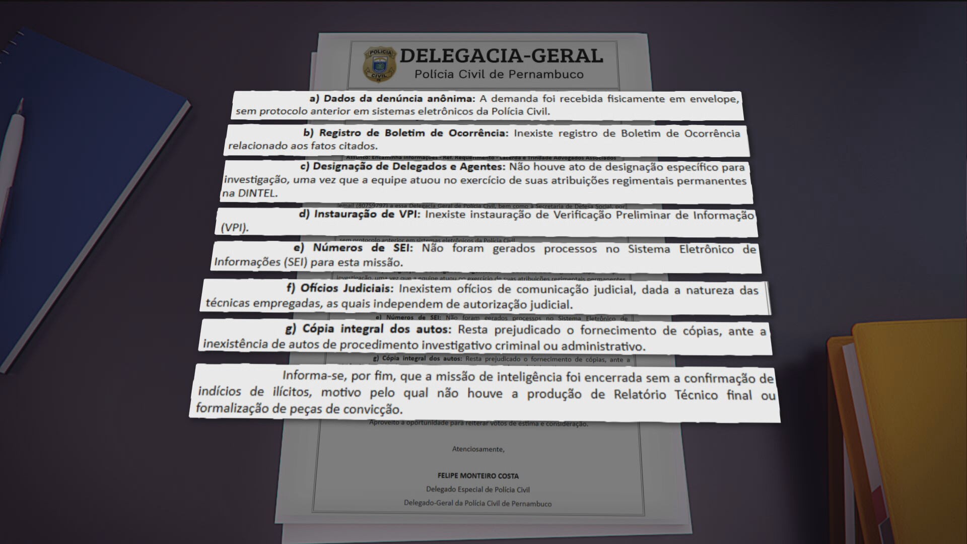 Polícia Civil diz não ter registro oficial da investigação que rastreou carro da prefeitura do Recife e monitorou secretário de João Campos