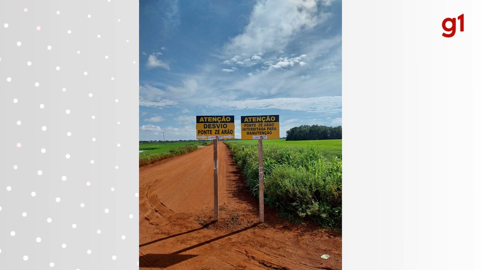 Rotas alternativas estão sendo informadas pela Prefeitura — Foto: Ascom/Prefeitura de Lagoa da Confusão