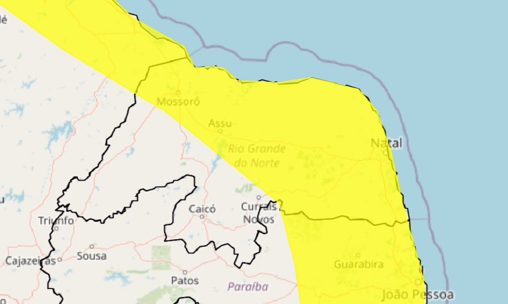 Inmet alerta para chuvas intensas em Natal e outras 102 cidades do RN