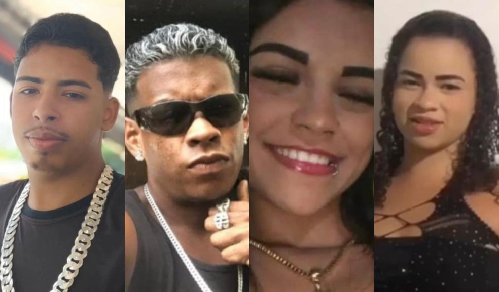 Vítimas da chacina na Praia do Sol, da esquerda para a direita: Welton Rodrigues, Rafael Daniel, Maria Clara e Danyelle Cristina — Foto: Reprodução/TV Cabo Branco