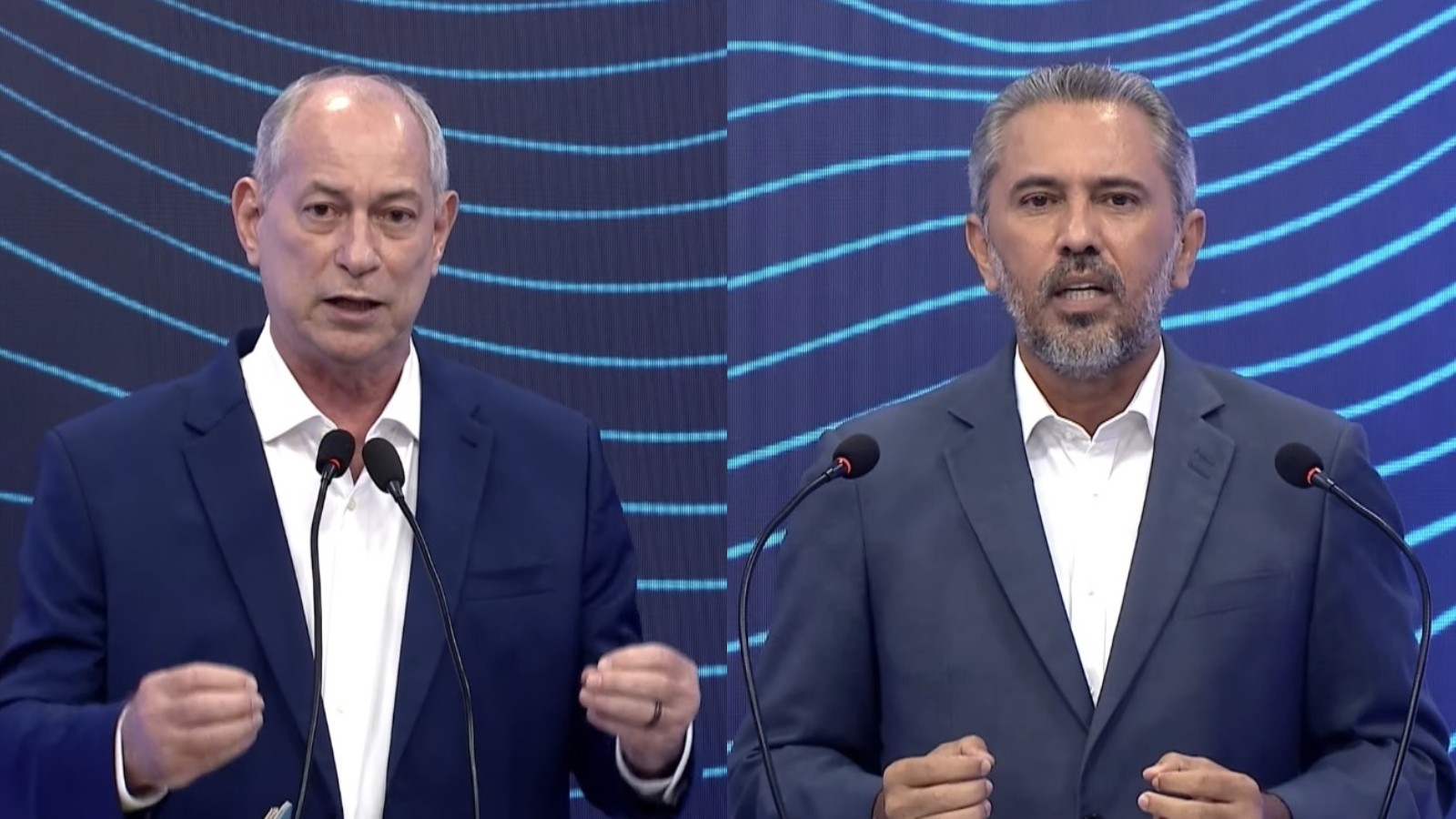 Debate para o governo do Ceará: Ciro e Elmano focam em segurança pública e discutem combate às facções e violência contra a mulher