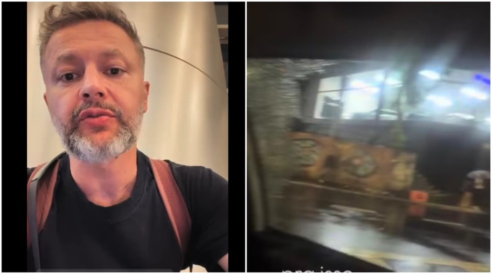 Lucas Lima tem vidro de carro quebrado após tentativa de assalto em São Paulo — Foto: Reprodução/Redes sociais