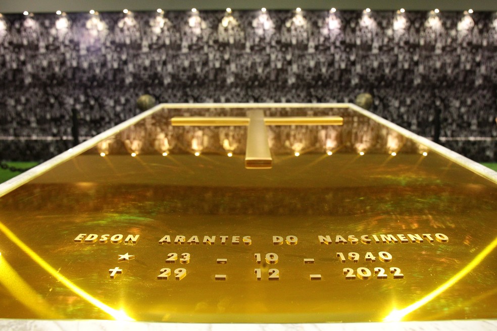 Corpo de Pelé fica em mausoléu no Memorial Necrópole Ecumênica, em Santos (SP) — Foto: Vanessa Rodrigues/A Tribuna Jornal