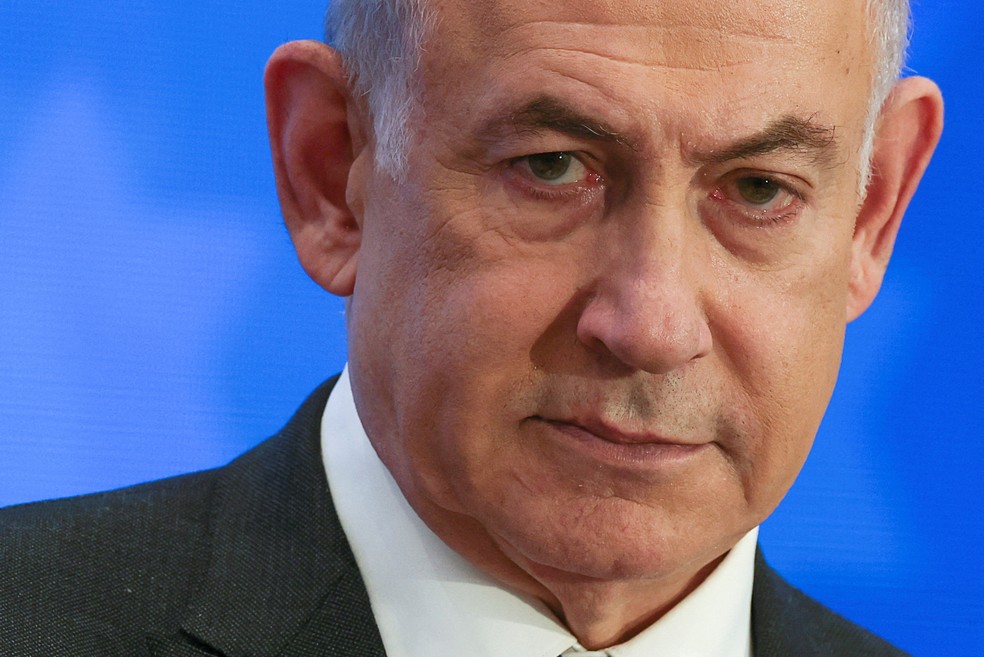 Netanyahu em 18 de fevereiro de 2024 — Foto: REUTERS/Ronen Zvulun/File Photo