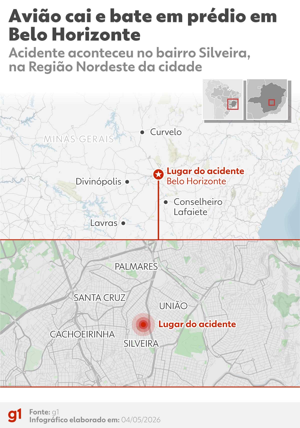 Avião que caiu e bateu em prédio de BH é de 1979 e tem capacidade para 5 passageiros; modelo é conhecido como 'sertanejo'