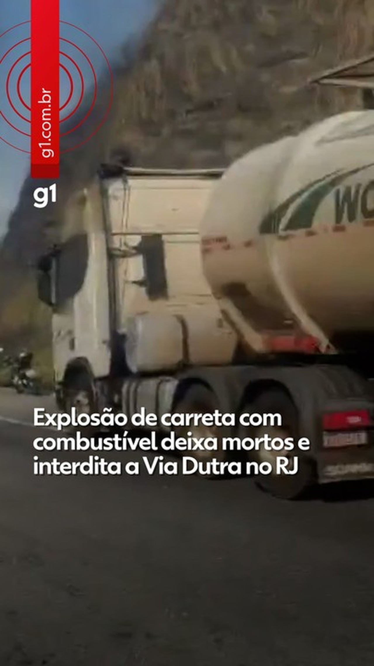 Explosão de carreta com combustível deixa mortos e interdita a Via Dutra, em Barra Mansa