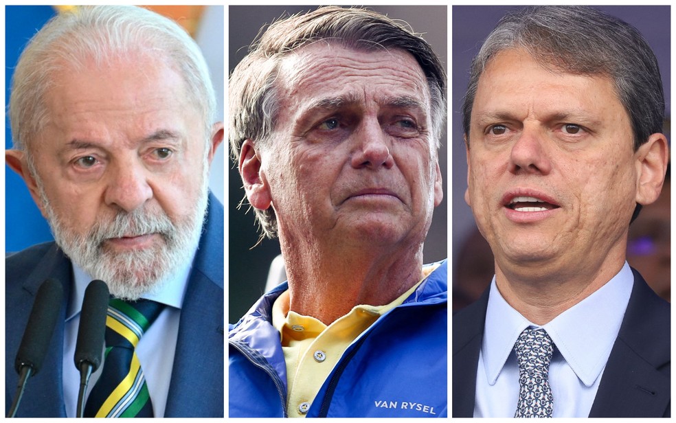 Lula, Bolsonaro e Tarcísio — Foto: Evaristo Sa/AFP; Jean Carniel/Reuters; Gabriel Silva/E. Fotografia/Estadão Conteúdo