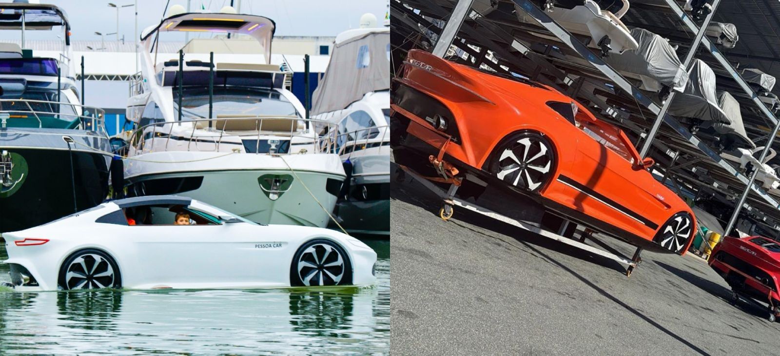'Seacar' e muito luxo: Feira náutica em SC tem barco-carro que 'corre sobre a água' à venda e iates milionários