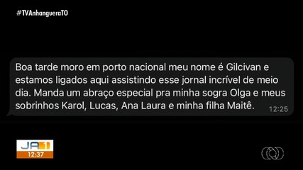 Telespectador envia mansagem e participa do JA1
