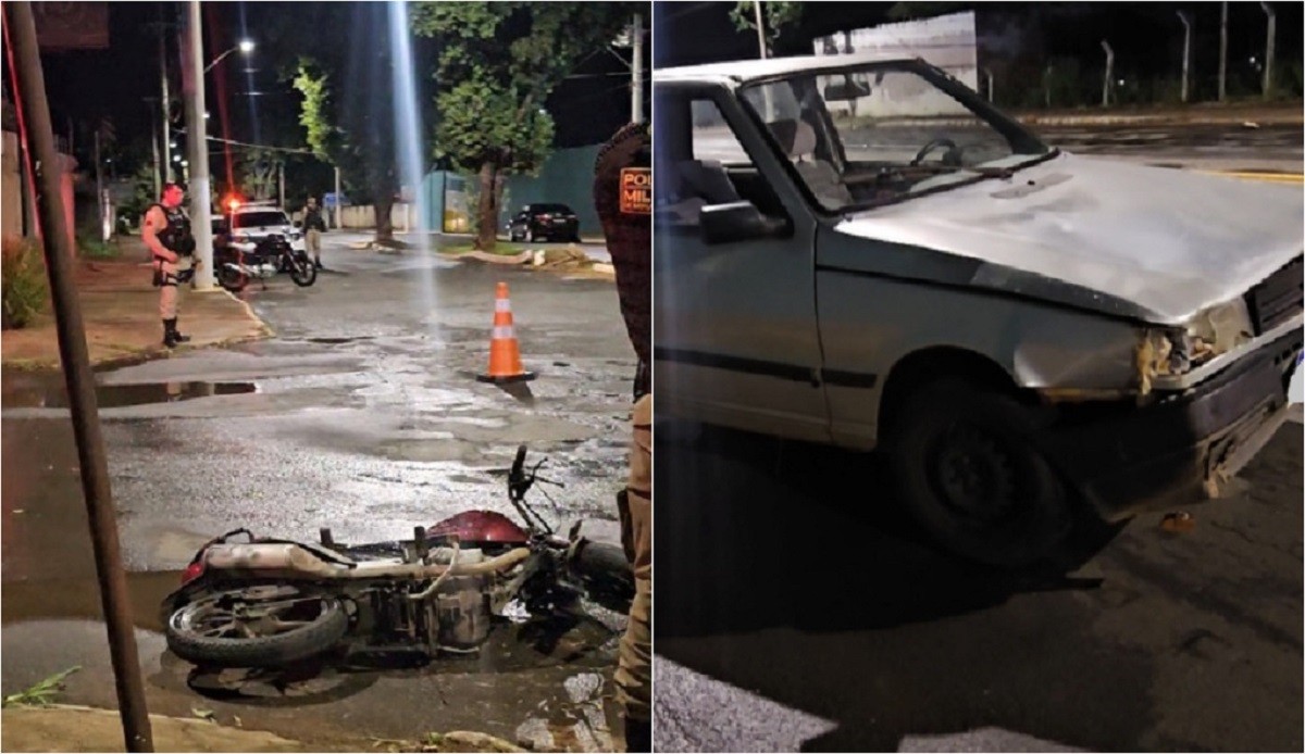 Motociclista morre atingido por carro em Patos de Minas; motorista aparentava sinais de embriaguez